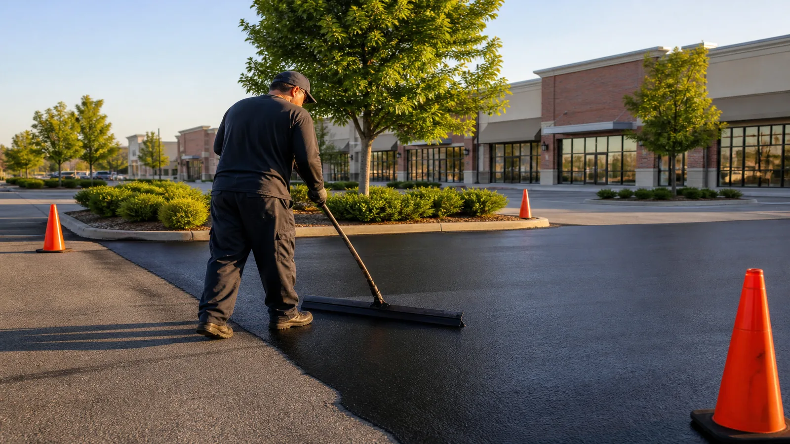 Representative asphalt sealcoating imagery